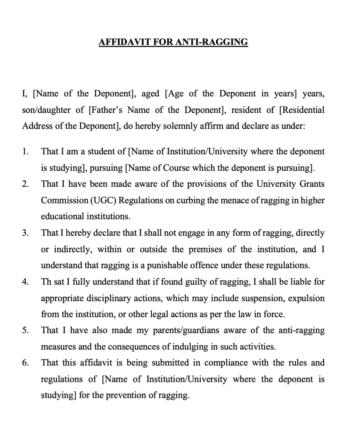 Adoption Deed Template